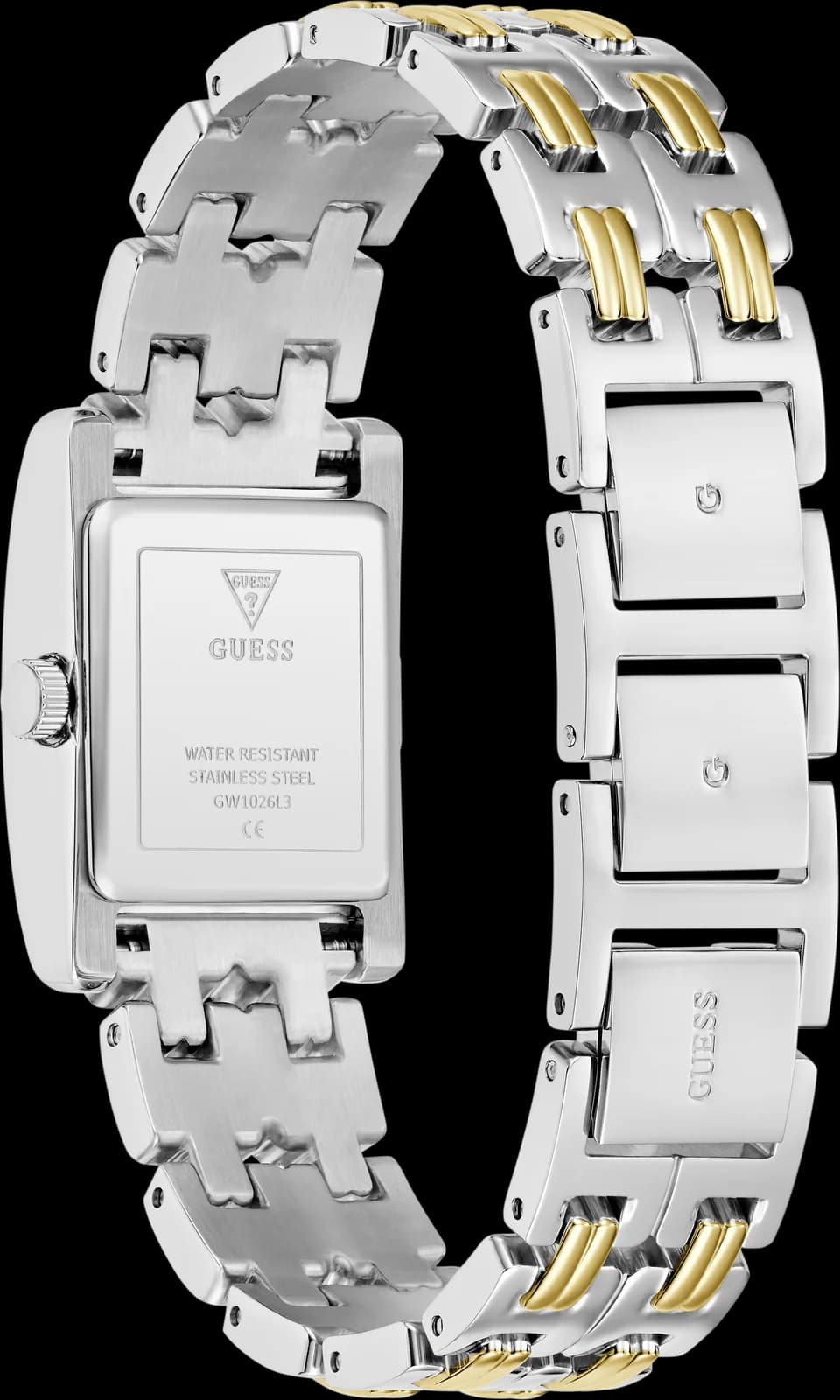 Montre Guess Cove GW1026L3, fond du boîtier acier gravé