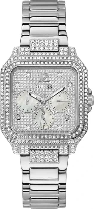 Guess GW0472L1 montre femme, cadran multicolore en acier argent