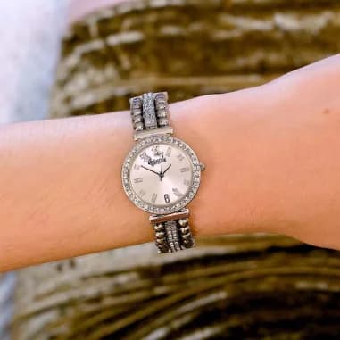Guess Gala GW0401L1 Silver Stainless Steel & Rhinestone Women's Watch vue 5