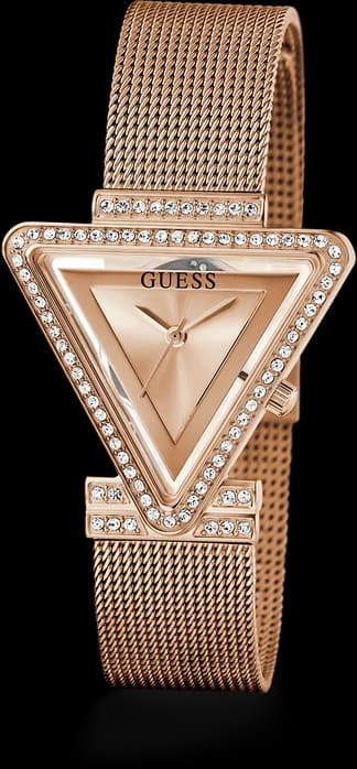 Gros plan sur le cadran or rose de la Guess GW0508L3