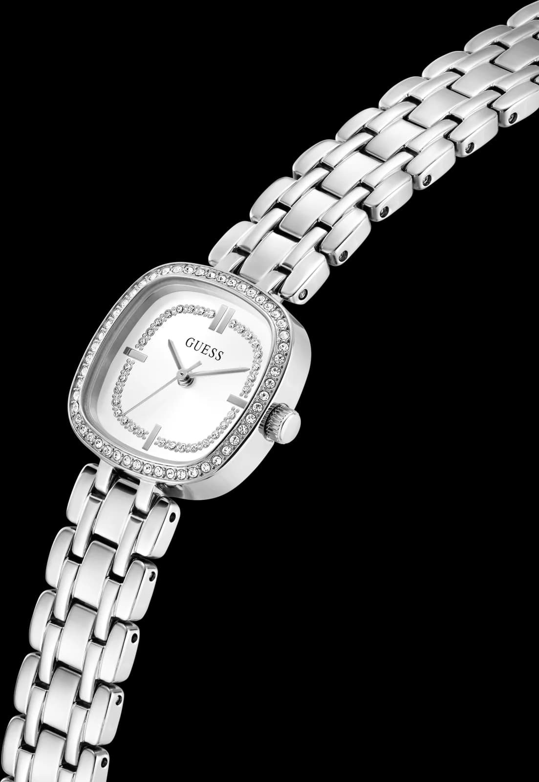 Montre Guess Hazel GW1018L1, détail du bracelet acier acier