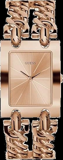 Guess W1117L3 montre femme, au cadran soleil or rose et bracelet acier