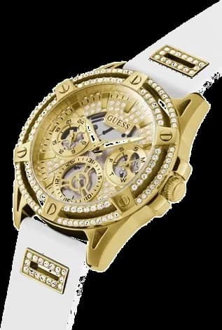 Gros plan sur le cadran or de la Guess GW0536L2