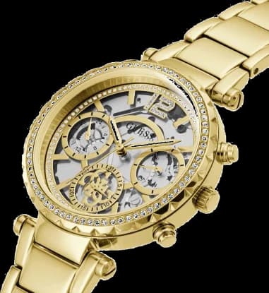 Gros plan sur le cadran bicolore de la Guess GW0403L2