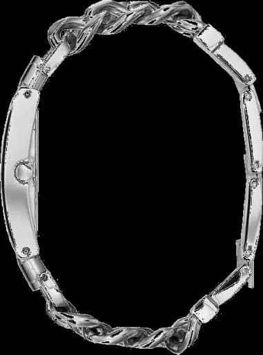 Gros plan sur le cadran argent de la Guess W1117L1