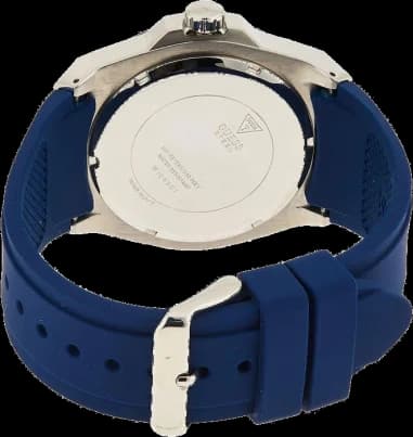 Montre Homme Guess Legacy W1049G1 bracelet silicone bleu cadran multifonction vue 4