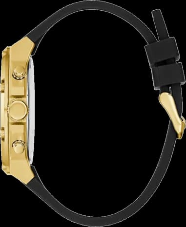 Gros plan sur le cadran noir de la Guess GW0334G2