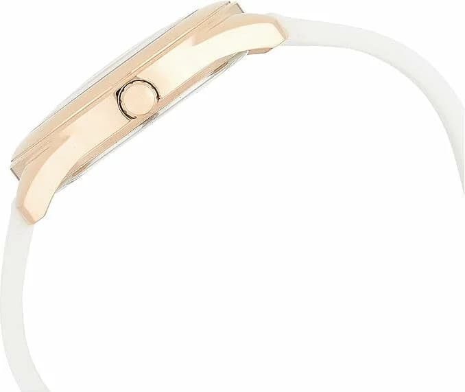 Guess W0911L5 G Twist White Silicone and Gold Crystal Logo Women's Watch vue 5