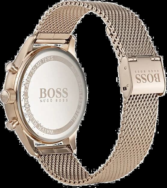 Gros plan sur le cadran noir de la Hugo Boss 1513548