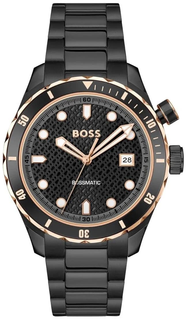 Hugo Boss 1514215 montre homme, cadran noir, bracelet acier