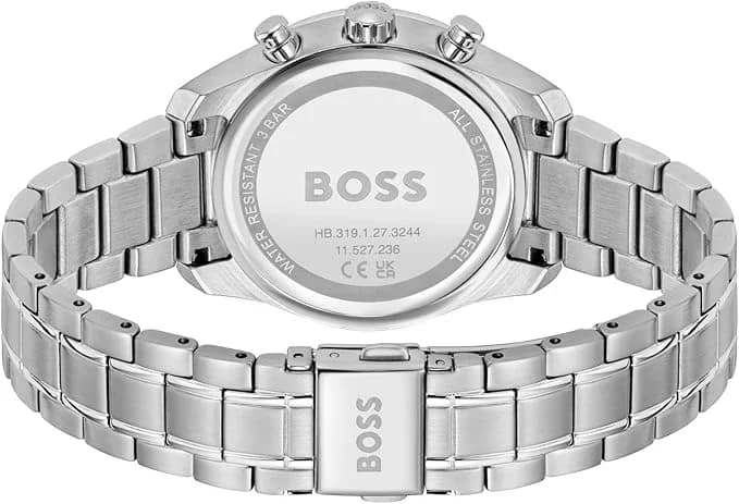 Montre Hugo Boss Grand Tour 1502767 femme argentée, bracelet Mailles acier vue 4