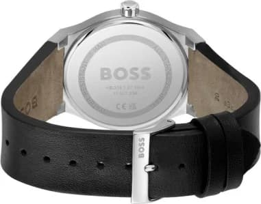 Hugo Boss 1514075 Candor Black Dial and Textured Leather Men's Watch vue 4