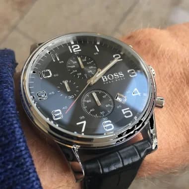Montre Hugo Boss 1512448 avec Bracelet en Cuir Noir vue 5