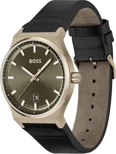 Gros plan sur le cadran vert de la Hugo Boss 1514080