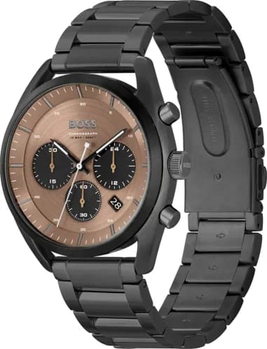 Gros plan sur le cadran bronze de la Hugo Boss 1514095