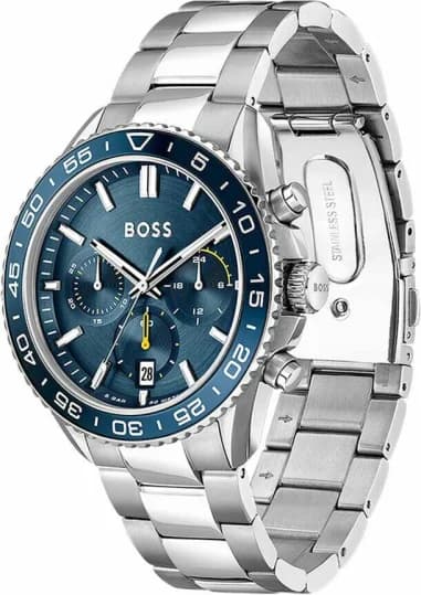 Gros plan sur le cadran bleu de la Hugo Boss 1514143