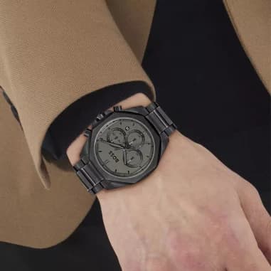 Montre Hugo Boss Cloud Black 1514016 cadran noir bracelet acier vue 5