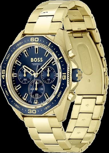 Gros plan sur le cadran bleu de la Hugo Boss 1513973