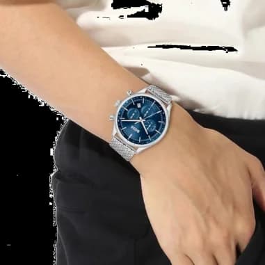 Hugo Boss Gregor 1514052 Blue Dial Stainless Steel Bracelet Watch vue 6