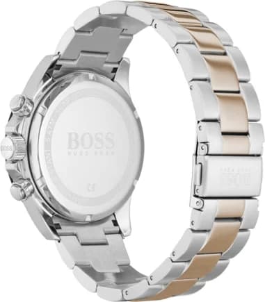 Gros plan sur le cadran noir de la Hugo Boss 1513757