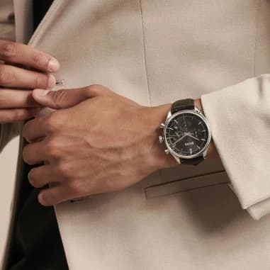 Hugo Boss Sport Lux Gregor 1514049 Black Leather Strap Watch vue 6