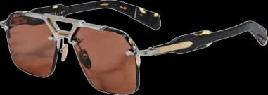 Jacques Marie Mage Silvertone Aviator Pink Aluminum Magnesium Sunglasses