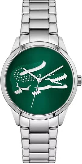 Lacoste 2001190 montre femme, cadran vert avec bracelet acier argenté