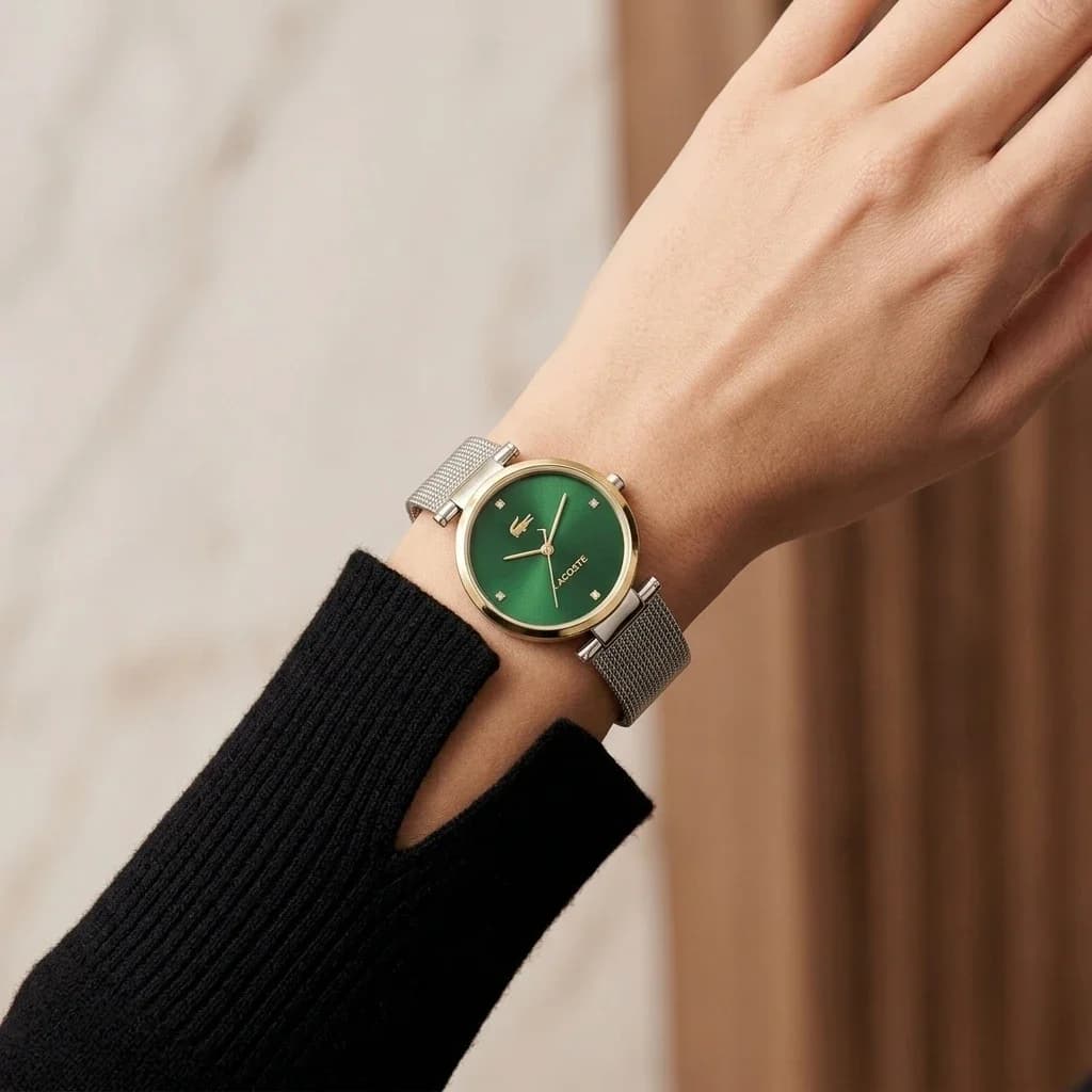 Montre Femme Lacoste Orba 2001348 cadran vert bracelet maille milanaise vue 5