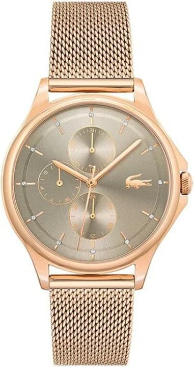 Montre Femme Lacoste Pleats 2001238 bracelet maille milanaise or rose cadran multifonctions