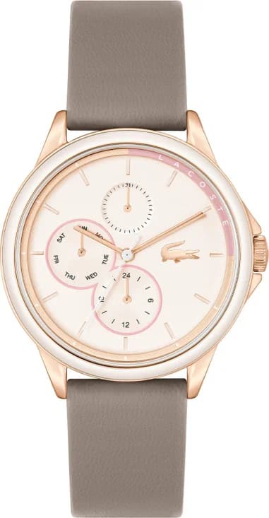 Montre Femme Lacoste Skyhook 2001339 bracelet marron en cuir cadran multifonctions