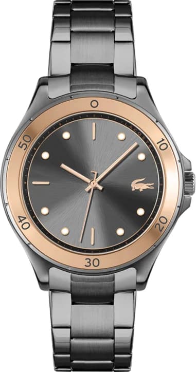 Lacoste 2001224 montre femme, cadran gris et bracelet acier