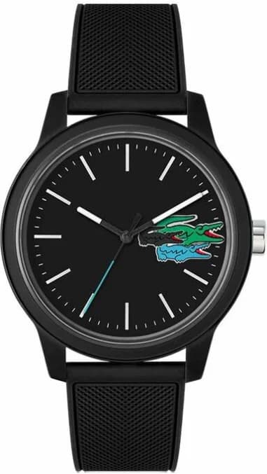 Lacoste 2011134 montre homme, silicone noir, cadran noir élégant