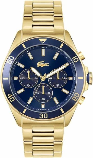 Montre Homme Lacoste 2011151 Tiebreaker en Acier Doré et Cadran Bleu
