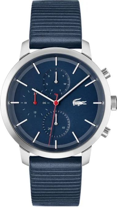Lacoste 2011176 montre homme, bleu sur bracelet cuir