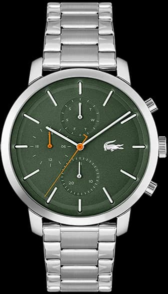 Montre Homme Lacoste 2011178 Replay en Acier Argenté et Cadran Vert