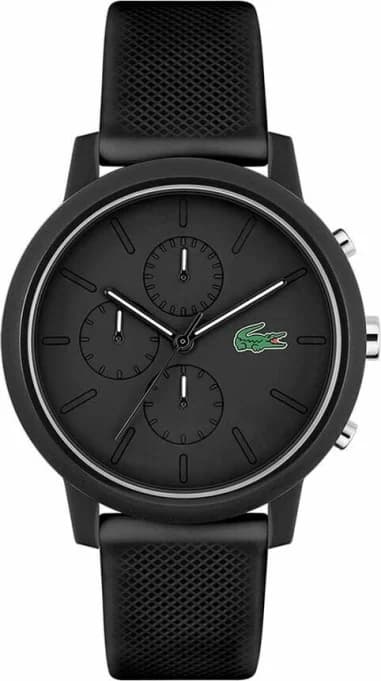 Lacoste 2011243 montre homme, au cadran noir et bracelet silicone noir