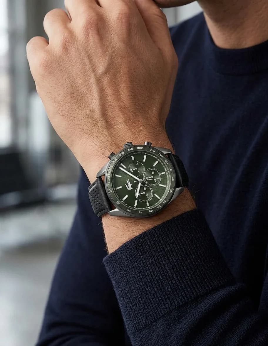 Montre Homme Lacoste Boston 2011345 cadran vert bracelet cuir vue 5