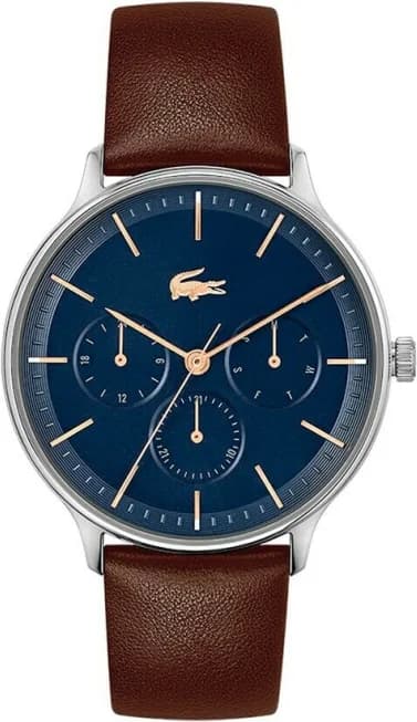 Montre Homme Lacoste Club 2011227 bracelet cuir marron cadran multifonctions