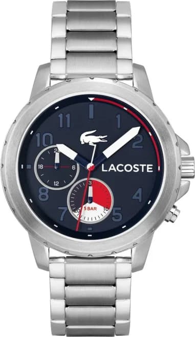Lacoste Endurance 2011208 Men's Watch, Silver-Tone Steel Bracelet, Blue Multifunction Dial