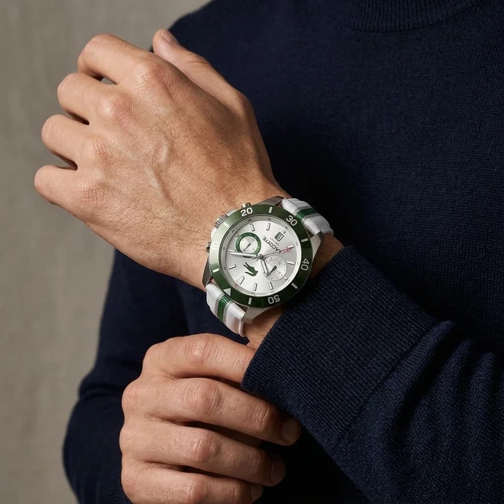 Montre Homme Lacoste Toronga 2011340 cadran argenté bracelet tissu vue 5