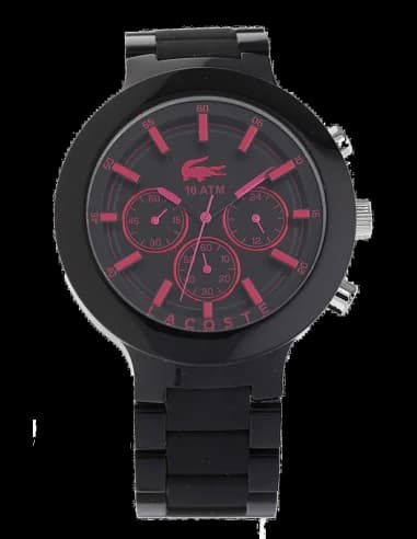 Montre Lacoste 2010771 Bornéo Noir à Bracelet Flexible