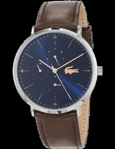 Montre Lacoste 2010976 en Acier Argenté et Cuir Marron