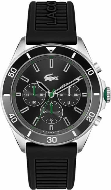 Lacoste 2011152 montre homme, cadran noir, bracelet silicone noir