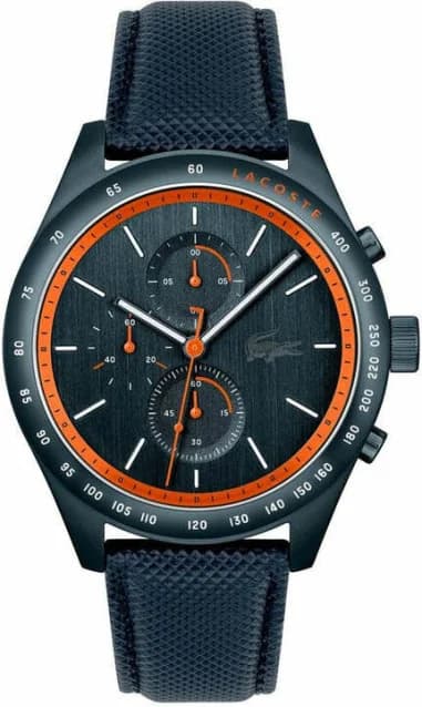 Lacoste 2011297 montre homme, cadran bleu, bracelet cuir bleu marine
