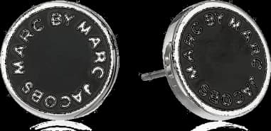 Marc Jacobs 106674 montre femme, cadran noir, boucles d'oreilles à disque argent