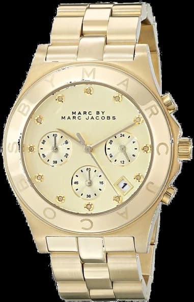 Montre Marc Jacobs MBM3101 Chronographe Doré à Maillons Brossés et Polis