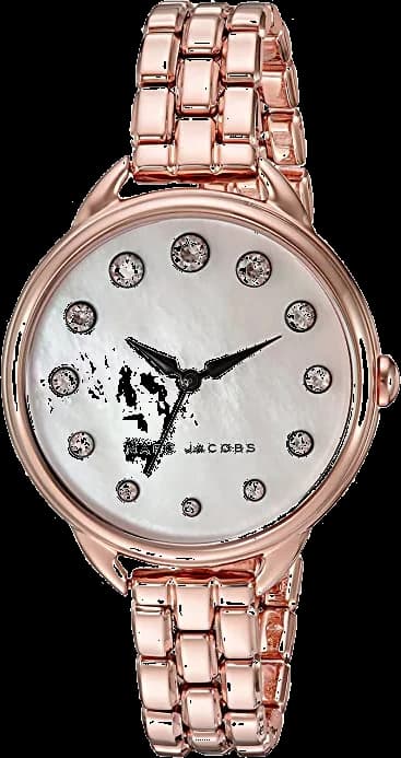 Marc Jacobs MJ3511 montre femme, cadran nacre, bracelet acier or rose