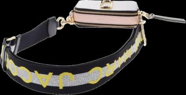 Marc Jacobs M0014146-088 montre, en cuir grainé blanc avec bandoulière chaîne dorée