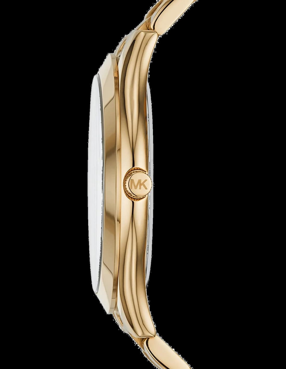 Gros plan sur le cadran noir de la Michael Kors MK3478