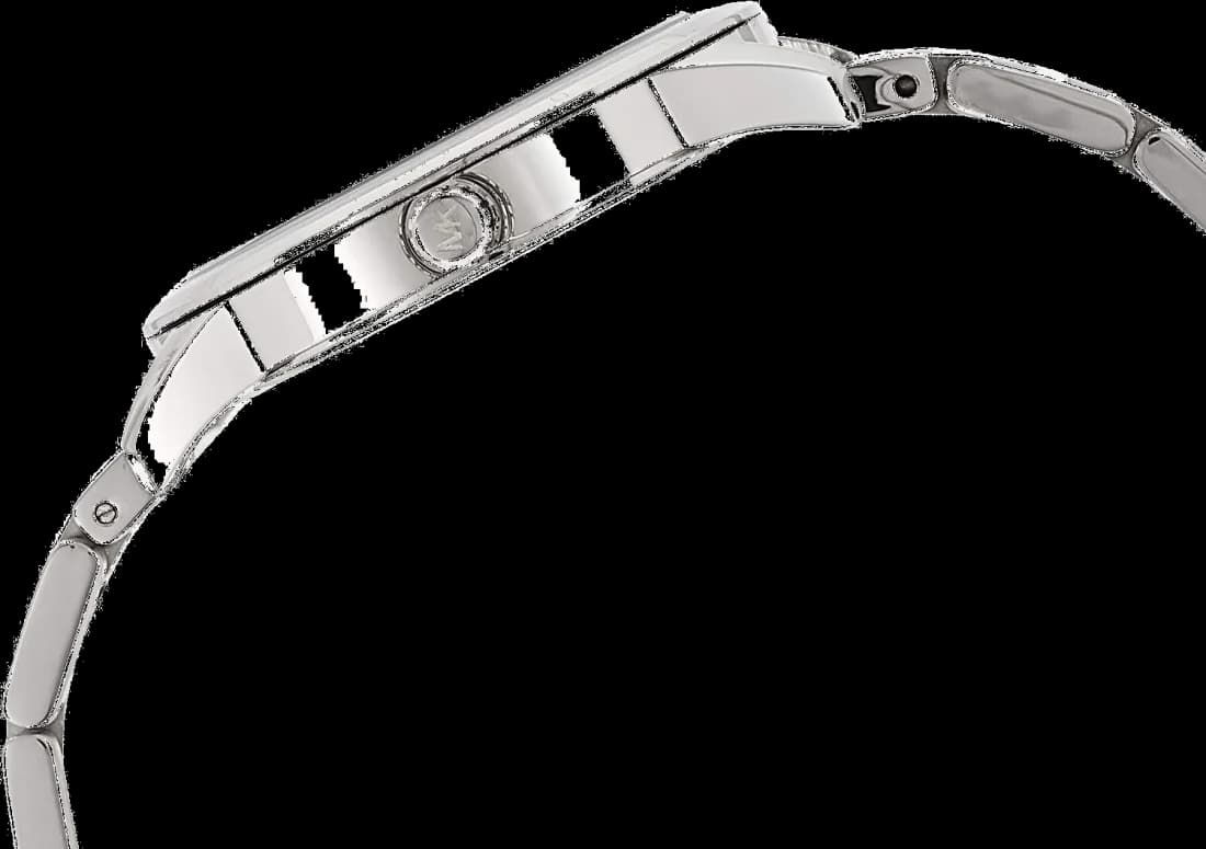 Gros plan sur le cadran argent de la Michael Kors MK3489